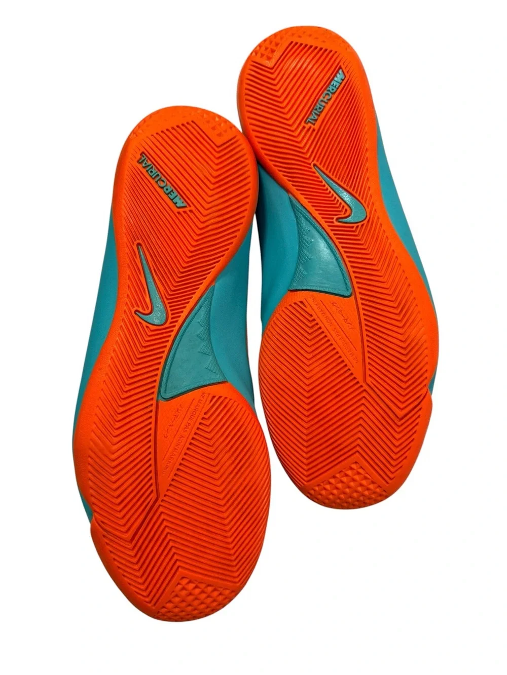 Nike Mercurial Indoor Soccer Shoes Youth 4Y Teal Orange Turf Cleats